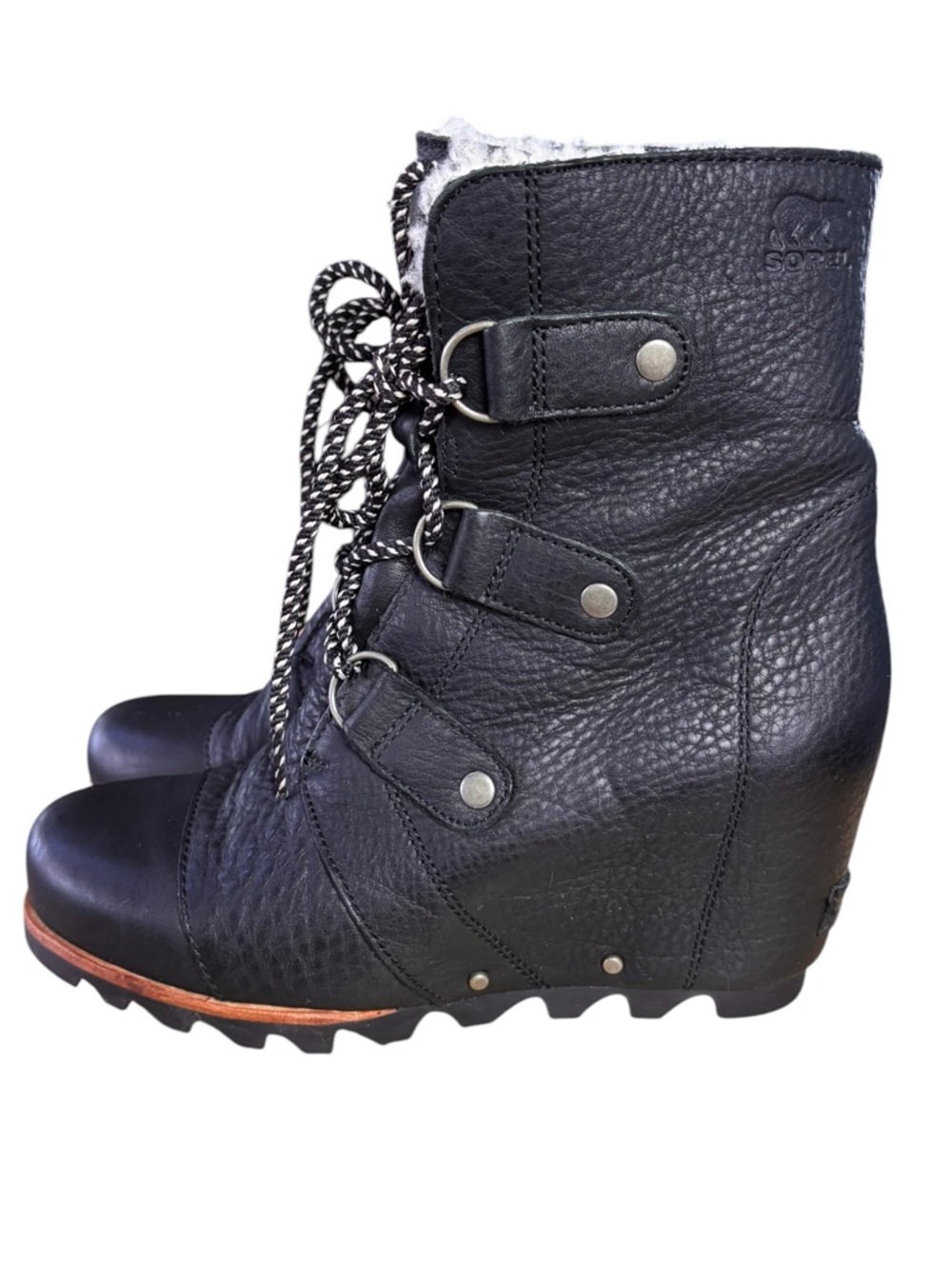 Sorel Joan of Arctic Wedge Mid Shearling Hidden Wedge Boots – Women’s Sz 8 - Picture 2 of 13